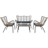 Acamp Loungeset Korfu braun Polyrattan B/H/T: ca. 122x75x71 cm von acamp