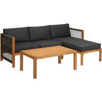 Acamp Loungeset Malaga teak Akazie B/H/T: ca. 132x64x66 cm von acamp