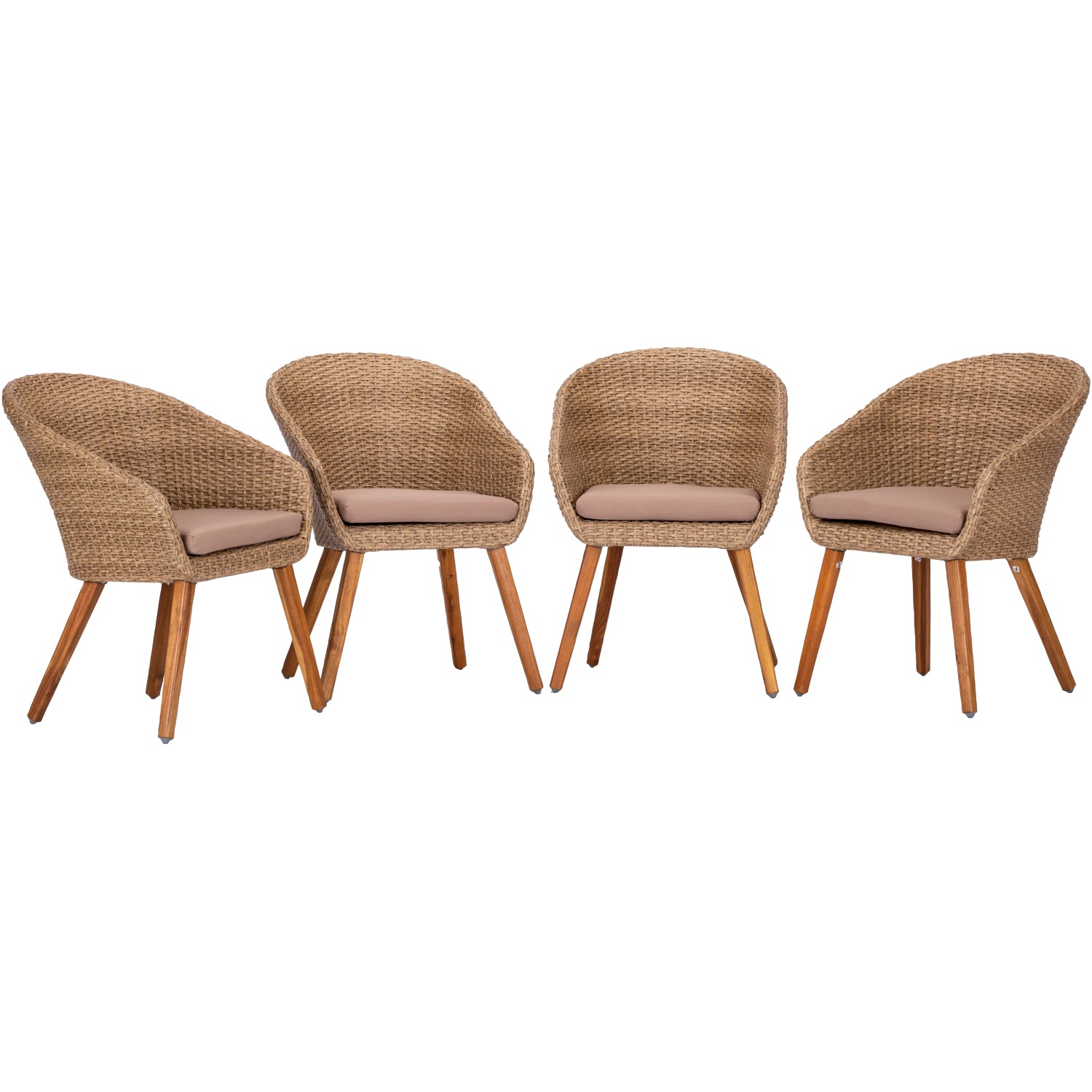 Acamp Set 4x Armsessel Atacama Teak von acamp