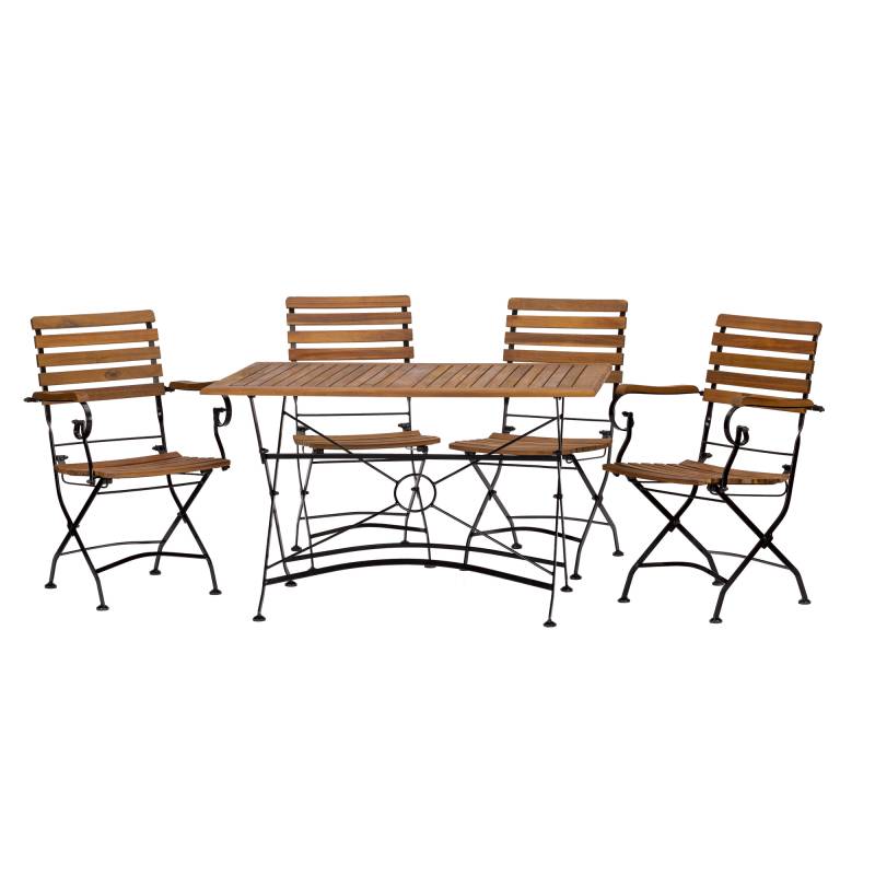 acamp Gartenmöbel-Set 'Lindau' teakfarben/schwarz 80 x 75 x 120 cm von acamp