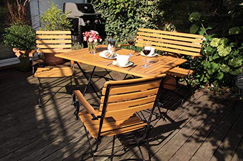 acamp Gartenmöbelset Lindau 2X Klappsessel 57434 1x Klappbank 57435 1x Tisch 57436 125 x 75 cm von acamp