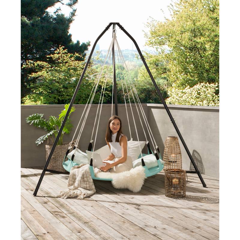 acamp Hängesessel 'Oana' salbei/schwarz Ø 190 x 215 cm von acamp