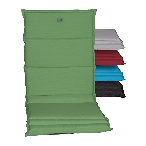 acamp Hochlehner Auflagen Paddy Model F | Made in EU nach Öko-Tex Standard | Lichtechte Gartenstuhlauflagen Hochlehner ohne Ausbleichen | Atmungsaktive Stuhlauflagen Hochlehner in Hell-Grün von acamp