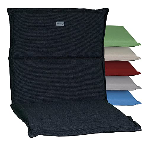 acamp Niedriglehner Auflagen Paddy Model B | Made in EU nach Öko-Tex Standard | Lichtechte Gartenstuhlauflagen Niederlehner ohne Ausbleichen | Atmungsaktive Stuhlauflage Niedriglehner in Anthrazit von acamp