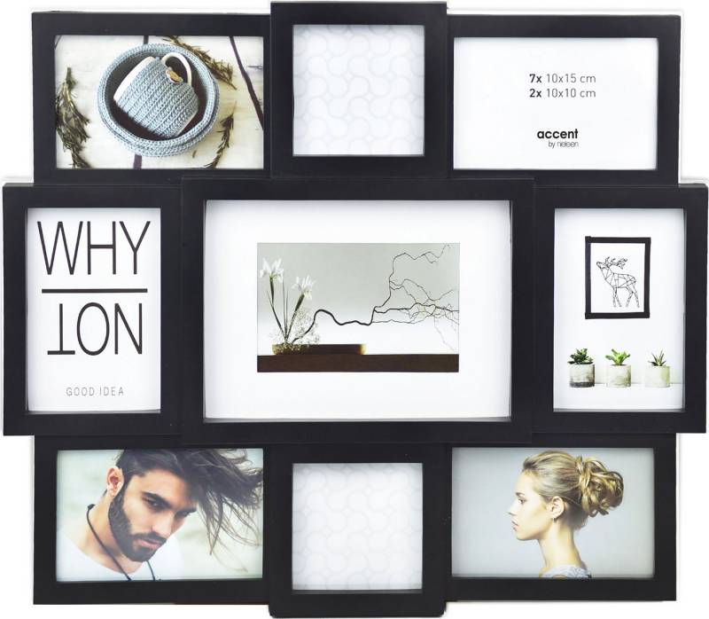 accent by nielsen Collagerahmen Collage 9 Ausschnitte - 7x 10x15 cm & 2x 10x10 cm, (1 St) von accent by nielsen