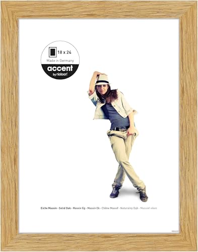 accent by nielsen Bilderrahmen, 30 x 30 cm, Holz, Eiche, Rahmen zum Aufhängen im Hoch- & Querformat, Echtglas, Scandic von accent by nielsen