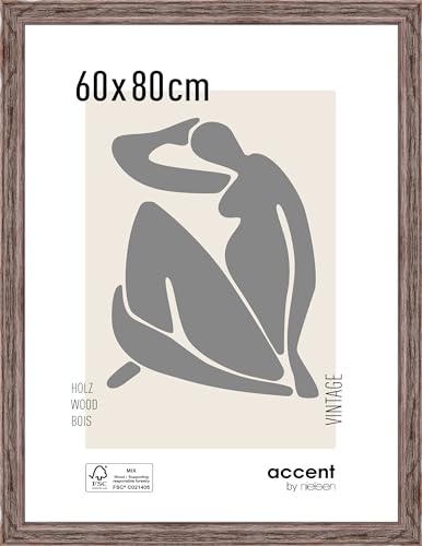 accent by nielsen Holz Bilderrahmen Vintage, 60x80 cm, Braun von accent by nielsen