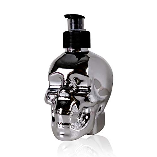 Accentra Handseife Totenkopf mit Flüssigseife im Seifenspender- Schädel/Skull, Pumpspender 300ml Handseife, Duft: Kirsche Chrome von accentra