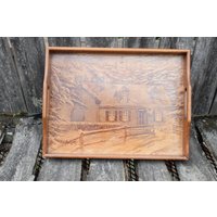 Holz Serviertablett Pyrographie Winterszene Hütte Im Wald Haus Von Lllloyd Holz Serviertablett Pyrographie Winterszene Hütte Im Wald Haus Von Lllloyd von accessorytoawedding