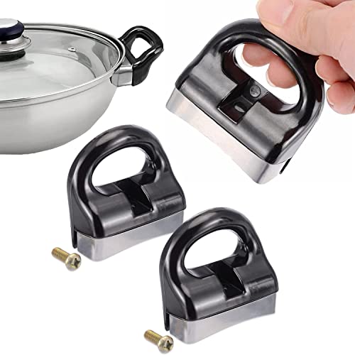 acdokuk 2 Stück Ersatz Metall Topfgriffe Kurze Seitengriff Sauce Topf Pfanne mit Schrauben Geeignet für alle Arten von Küchenutensilien Druckpfanne Kocher Dampfgarer von acdokuk