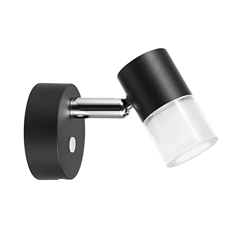 acegoo 12V Leselampe Wohnmobil LED Dimmbar Bett Lampe mit USB-Schnellladegerät, Acryl Spot 24VDC für Boot Wohnwagen Camper Van Yacht Innenbeleuchtung, Fest verdrahtet 3200K Schwarz von acegoo