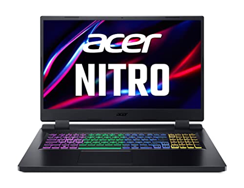 Acer Nitro 5 (AN517-55-78NJ) Gaming Laptop | 17, 3 FHD 144Hz Display | Intel Core i7-12700H | 16 GB RAM | 1 TB SSD | NVIDIA Geforce RTX 3070 Ti | Windows 11 | QWERTZ Tastatur | schwarz von acer