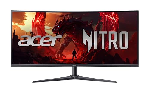 Acer Nitro XZ340CUR X0 Gaming Monitor 34 Zoll (86 cm Bildschirm) UWQHD, VA, 200Hz, 1ms(VRB), DP 1.4, 2xHDMI 2.1, Curved, höhenverstellbar, FreeSync Premium von acer