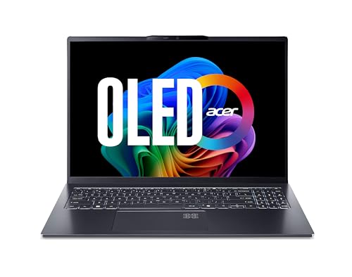 Acer Swift Go 16 AI OLED (SFG16-61-R5CB) AI Laptop, Copilot+ PC, 50 Tops, 16" WUXGA+ OLED 120Hz Display, AMD Ryzen Al 7 350, 32 GB RAM, 1 TB SSD, AMD Radeon 860M, Windows 11, QWERTZ Tastatur, grau von acer