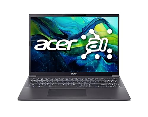 Acer Aspire 16 (A16-71M-71DD) Laptop | 16" WUXGA+ OLED 120Hz Display | Intel Core Ultra 7 155H | 16 GB RAM | 1 TB SSD | Intel Arc Grafik | Windows 11 | QWERTZ Tastatur | grau von acer