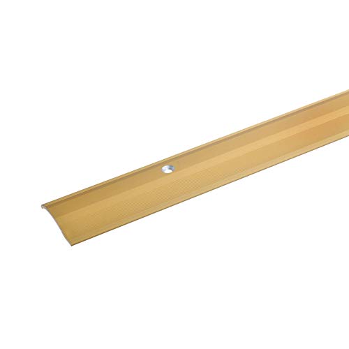 acerto 38220 - Extra robustes Höhenausgleichsprofil in 100 cm Gold zum Verschrauben | Übergangsprofil Höhenausgleich von 2-16 mm | Geeignet für Laminat, Parkett & Vinyl von acerto