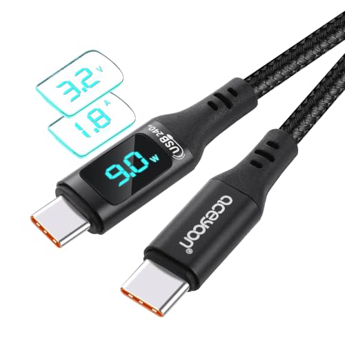 aceyoon 240W USB C auf USB C Kabel, 2M USB C Kabel mit Display unterstützt PD3.1&QC3.0 Nylon Geflochtenes Schnellladekabel USB C mit Anzeige für iPhone 15/Pro/Pro Max, für Galaxy S24 S23, für MacBook aceyoon 240W USB C auf USB C Kabel, 2M USB C Kabel mit Display unterstützt PD3.1&QC3.0 Nylon Geflochtenes Schnellladekabel USB C mit Anzeige für iPhone 15/Pro/Pro Max, für Galaxy S24 S23, für MacBook von aceyoon