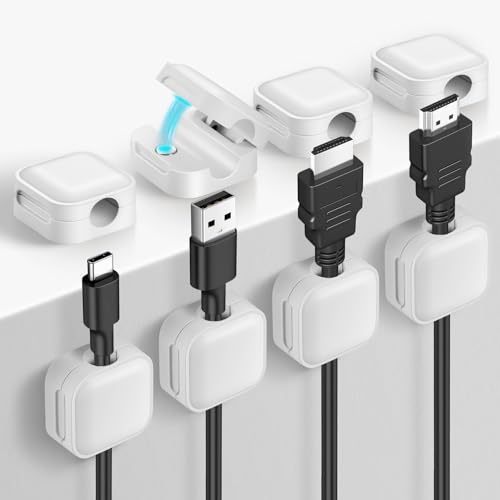aceyoon Kabelhalter Selbstklebend, 8 Stück Kabel Organizer Magnetisch Kabelmanagement für Schreibtisch, Kabelclips Selbstklebend Weiß für Ladekabel, Netzkabel, HDMI, Audiokabel aceyoon Kabelhalter Selbstklebend, 8 Stück Kabel Organizer Magnetisch Kabelmanagement für Schreibtisch, Kabelclips Selbstklebend Weiß für Ladekabel, Netzkabel, HDMI, Audiokabel von aceyoon