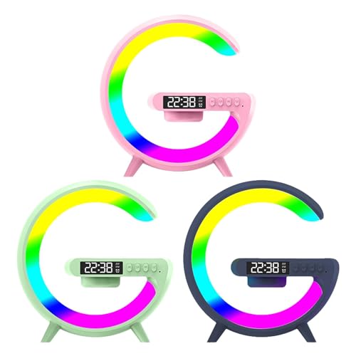 G-Ladestationslampe – 3 Stück tragbare Tischlampe mit USB-Anschluss, G-förmiges Tischlamm | Farbwechselnder kabelloser Tischlautsprecher mit wiederaufladbarem Akku, kabelloser Lautsprecher-Nachtlicht von acime