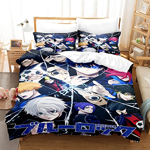 acsefire Anime Blue Lock Bedrucktes Bettwäscheset Bettbezug Isagi Yoichi Weicher Bettbezug & Kissenbezüge 2-teilige Sets - Single(#3 135cm*200cm) von acsefire