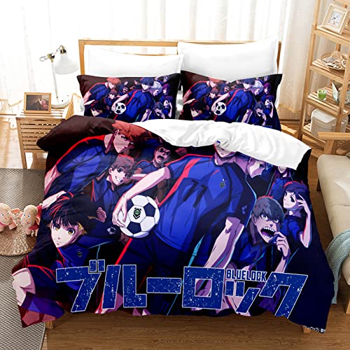 acsefire Anime Blue Lock Bedrucktes Bettwäscheset Bettbezug Isagi Yoichi Weicher Bettbezug & Kissenbezüge 2-teilige Sets - Single(#4 135cm*200cm) von acsefire