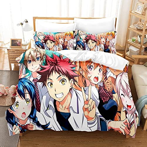 Anime Food Wars! Shokugeki no Soma Bedrucktes Bettwäscheset Bettbezug Yukihira Soma Weicher Bettbezug & Kissenbezüge 2 teilige Sets - Single(#8 135cm*200cm) von acsefire