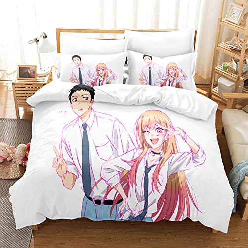 acsefire Anime My Dress-Up Darling Bedrucktes Bettwäscheset Bettbezug Kitagawa Marin Weicher Bettbezug & Kissenbezüge 3 teilige Sets - Double(#6 200cm*200cm) von acsefire
