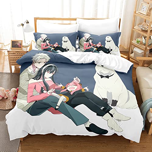 acsefire Anime Spy x Family Bedrucktes Bettwäscheset Bettbezug Anya Forger Weicher Bettbezug & Kissenbezüge 2 teilige Sets - Single(#6 135cm*200cm) von acsefire
