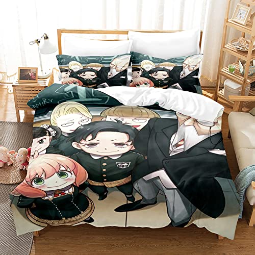 acsefire Anime Spy x Family Bedrucktes Bettwäscheset Bettbezug Anya Forger Weicher Bettbezug & Kissenbezüge 2 teilige Sets - Single(#7 135cm*200cm) von acsefire
