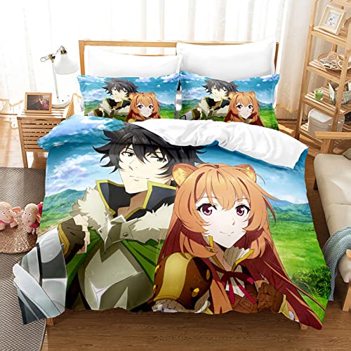 acsefire Anime The Rising of The Shield Hero Bedrucktes Bettwäscheset Bettbezug Naofumi Iwatani Weicher Bettbezug & Kissenbezüge 3-teilige Sets - Double(#13 200cm*200cm) von acsefire