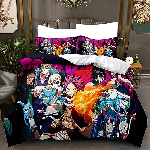 acsewater Fairy Tail 3-teiliges Bettwäscheset - Fairy Tail Anime Einzel- oder Doppelbettwäscheset mit Steppdecke und Kissenbezügen acsewater Fairy Tail 3-teiliges Bettwäscheset - Fairy Tail Anime Einzel- oder Doppelbettwäscheset mit Steppdecke und Kissenbezügen von acsewater