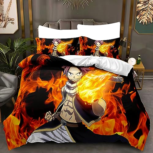 acsewater Fairy Tail 3-teiliges Bettwäscheset - Fairy Tail Anime Einzel- oder Doppelbettwäscheset mit Steppdecke und Kissenbezügen acsewater Fairy Tail 3-teiliges Bettwäscheset - Fairy Tail Anime Einzel- oder Doppelbettwäscheset mit Steppdecke und Kissenbezügen von acsewater