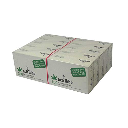 1000 ActiTube Aktivkohlefilter 10 x 100er Box Display 9mm Eindrehfilter Pfeife in Acti Tube Tune Filter Tips Filtertips Aktivkohle von actiTube