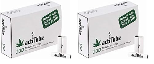 actiTube 100 Aktivkohlefilter 1 x 100 Stück 8 mm Filterrohr in Acti Tube Tune Filtertips Aktivkohle (Packung mit 2) von actiTube