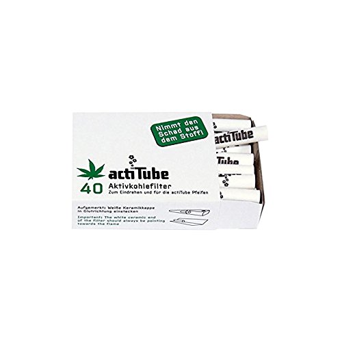 actiTube - aktivierte CHARCOAL Filter zum Rollen von 9mm - 1 Box = 40 Filter von actiTube