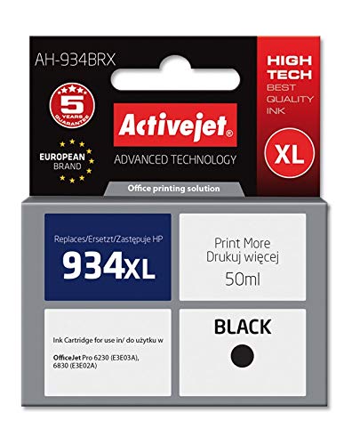 ActiveJet AH-934BRX Tinte (geeignet für HP 934XL C2P23A rem) 50 ml, schwarz von activejet