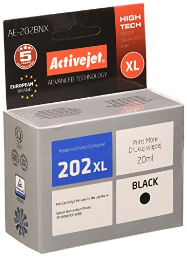 activejet Tintenpatrone AE-202BNX (Ersatz Epson 202XL G14010; Supreme; 20 ml; Schwarz) von activejet