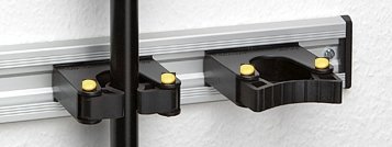 Toolflex Wandhalterset Werkzeughalterung Wandschiene 20cm mit 2 Stck Stielhalter Stockhalter Werkzeughalter f. D=15-20mm von activera