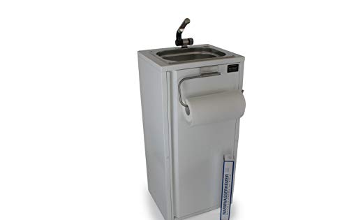 Mobiles Handwaschbecken Waschbecken Verkaufsstand +Papierrollenhalter + Heizstab Weiß (ad-ideen) von ad-ideen