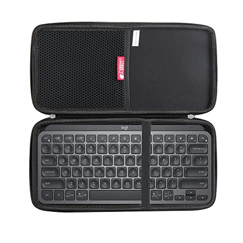 Hermitshell Hart Reise Fall für Logitech MX Keys Mini für Mac Kabellose Tastatur (Schwarz) von adada