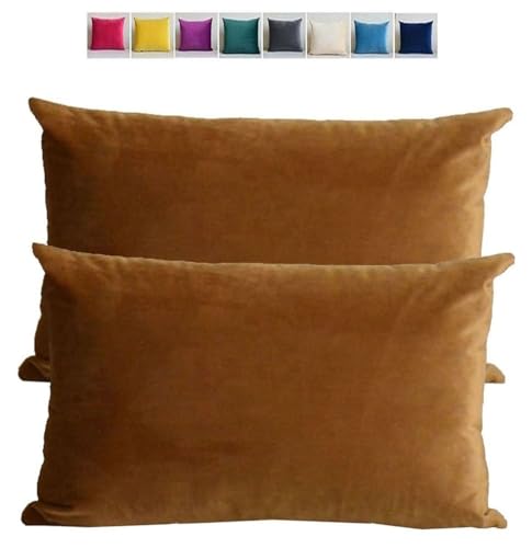 Moderner Stil Kissenbezug 60x80 Kissen 50x70 Bezug Couch Sofa Kissenbezüge Samt 40x60，2er Set Dekokissen Bezug Blau/Grün/Grau, Pillowcase Pillow Cases 40x70, Kissen Abdeckung(Light Coffee,70x80 cm 28x von adadvo
