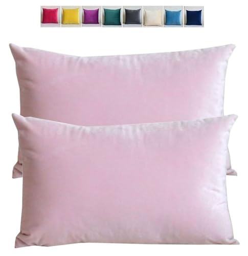Moderner Stil Kissenbezug 60x80 Kissen 50x70 Bezug Couch Sofa Kissenbezüge Samt 40x60，2er Set Dekokissen Bezug Blau/Grün/Grau, Pillowcase Pillow Cases 40x70, Kissen Abdeckung(Light Peach,80x80 cm 32x3 von adadvo