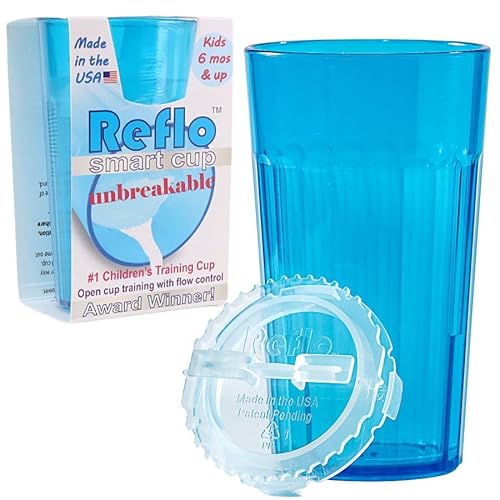 Reflo unzerbrechlicher Trinklernbecher - Schnabeltrainer für Kleinkinder ab 6 Monaten - unzerbrechlicher Trinkbecher für Wasser - Blauer Trinklernbecher mit einem Fassungsvermögen von 170 ml Reflo unzerbrechlicher Trinklernbecher - Schnabeltrainer für Kleinkinder ab 6 Monaten - unzerbrechlicher Trinkbecher für Wasser - Blauer Trinklernbecher mit einem Fassungsvermögen von 170 ml von adam toys