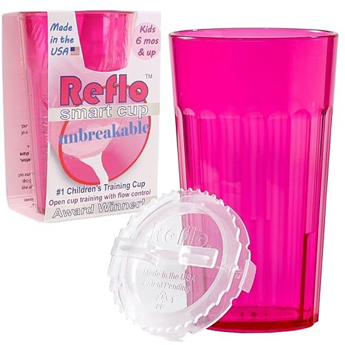 Reflo unzerbrechlicher Trinklernbecher - Schnabeltrainer für Kleinkinder ab 6 Monaten - unzerbrechlicher Trinkbecher für Wasser - Rosafarbener Trinklernbecher mit einem Fassungsvermögen von 170 ml Reflo unzerbrechlicher Trinklernbecher - Schnabeltrainer für Kleinkinder ab 6 Monaten - unzerbrechlicher Trinkbecher für Wasser - Rosafarbener Trinklernbecher mit einem Fassungsvermögen von 170 ml von adam toys