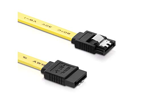 adaptare 31203 30 cm SATA-Kabel 6 GB/s mit Metall-Clip gelb von adaptare