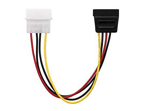 adaptare 34001 15 cm Adapter-Kabel 4-pin Molex auf 15-pin SATA-Stecker schwarz von adaptare