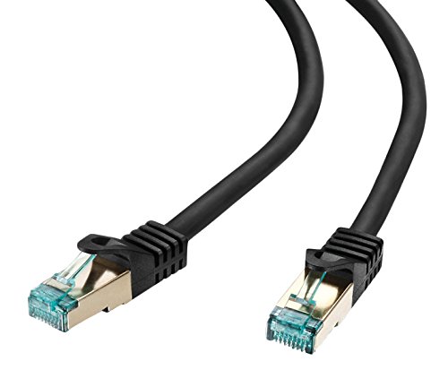 adaptare 67432 RJ45 Ethernet-Netzwerkkabel (S/FTP, PIMF, CU AWG26/7), mit Cat7 Rohkabel 20,0m schwarz von Adaptare