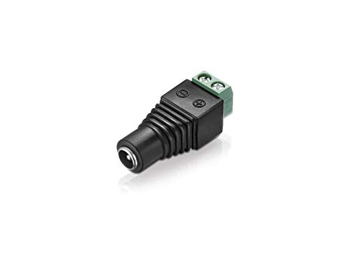 adaptare 93522 Niedervolt Adapter (Terminalblock 2-polig auf DC-Hohlbuchse), 5,5x2,1mm, schwarz von adaptare