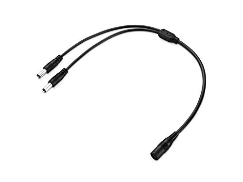 adaptare 93532 Niedervolt Y-Kabel (DC-Hohlbuchse auf 2X Hohlstecker), 5,5x2,1mm, 40 cm, schwarz von adaptare