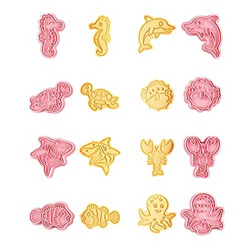 Animals Cookie Cutter Set - 3D Cartoon Sea Animal Keks Mold, Lebensmittelqualität Pressing Cutter Prägung Form Haie Kraken Turtles Dolphins Cookies Adawd von adawd